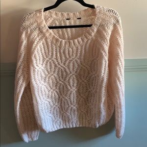 Light pink cropped knit sweater